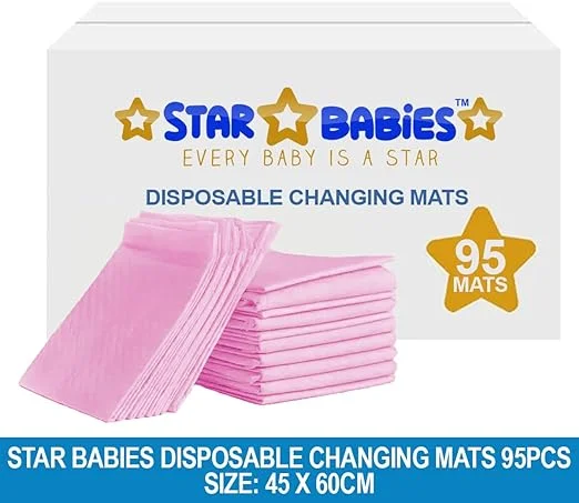 ستار بيبيز Star Babies Disposable Changing mat Large (45 x 60cm) Pack of 95 - Pink